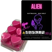 WonderWax Duftwachs WonderWax® Neon Duftwachs 6 Herzen (Alien), Duftrichtung: Alien