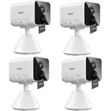 ieGeek Überwachungskamera 4 Stück Überwachungskamera Aussen Akku WLAN HD 1080P Kabellos Kamera (drinnen, Innen, außen, WiFi IP Outdoor außen/innen Farbnachtsicht Funktioniert mit Alexa, PIR Bewegungserkennung 2-Wege Audio Cloud/Speicher Karte, Ereignisausgelöste/kontinuierliche Überwachung)