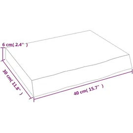 vidaXL Waschtischplatte Hellbraun 40x30x(2-6) cm Massivholz Behandelt