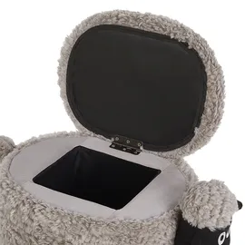 Beliani Bezaubernder Hocker für Kinder in Schaf-form Felloptik mit Stauraum Sheep Stoff Grau Schaf