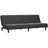 vidaXL Schlafcouch Kunstleder 2-Sitzer Schwarz