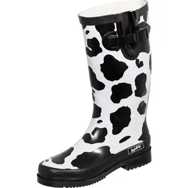 Bockstiegel Regenstiefel KUH schwarz/weiß Gr. 40