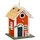 Relaxdays Vogelhaus, Landhausstil, Holz, zum Aufhängen, H x B x T: 25 x 18,5 x 18,5 cm, Vogelvilla für Garten, bunt