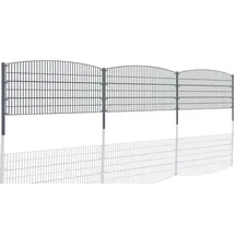Aileenstore Doppelstabmattenzaun 20 m x 0,8 m Grau/Stahl