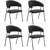 Tectake tectake® Armlehnstuhl Bedano, gepolstert, Webstoff, 150 kg 4er