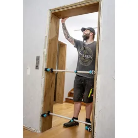 WOLFCRAFT Türfutterstrebe Aluminium 60-100 cm grau/türkis