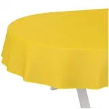 ANRO Tischdecke Wachstuchtischdecke abwaschbar UNI auch als Gartentischdecke (Einzelstück 1-tlg), wasserabweisend pflegeleicht Textil-Optik Gelb Oval 180x140cm gelb Oval | 140 cm x 180 cm