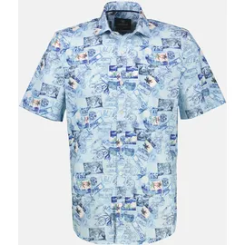 Lerros Herren Halbarmhemd in Großen Größen - Cobalt Blue - 4XL