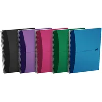 Oxford Spiralbuch PP A4 Liniert 90 Blatt, mit Lineal,Sortiert