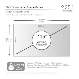 Elite Screens EZ FRAME - RAHMENLEINWAND/115/geeignet für: normalen Beamer