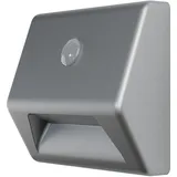 Osram NIGHTLUX Stair Treppenbeleuchtung, Silber, Bewegungssensor, IP54, batteriebetrieben, 4000 K kaltweiß, ideal für Treppen und Flure