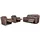 vente-unique Ledergarnitur Relax 3+1+1 - Braun - EVASION