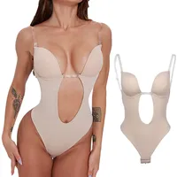 UGIF Damen BH RüCkenfreie Body Tiefen RüCkenausschnitt, Tiefer Ausschnitt Rückenfreier Body Shaper Mit Rückenfreier Klebe BH Verlängerung für Kleid Shapewear Damen - 36 [L]