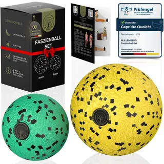 M.S.Lemberg M.S.Lemberg® Faszienball klein Set - Massageball für gezielte Selbstmassage von Faszien, Verspannungen, Triggerpunkt u.v.m. - Faszienkugel Massagekugel für Ganzkörper Massage - 2X Ball 8cm & 6cm