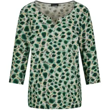 GOLDNER Elegante Viskosebluse mit Leo-Muster graugrün 44