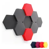 FENNEXT® Schallabsorber Akustikpaneele [9 Stk.] für spürbar reduzierte Geräusche I Modernes Akustikbild aus Hexagon Akustikplatten I Unbedenkliche Wand Paneele hergestellt in der EU I 3D Panels