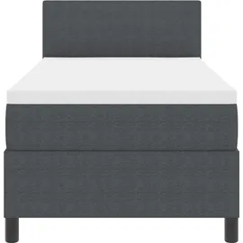 vidaXL Boxspringbett 90 x 200 cm Dunkelgrau/Weiß