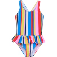 Color Kids - Badeanzug Summer Stripes mit Röckchen in diva pink, Gr.152,