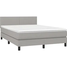 vidaXL Boxspringbett 140 x 200 cm LED Hellgrau