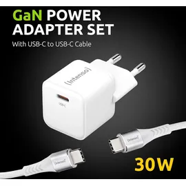 Intenso Power Adapter W30C GaN + C315C Kabel weiß