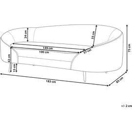 Beliani Sofa Samt 3-Sitzer Rosa