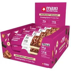 MaxiNutrition Creamy Core Protein Bar Proteinriegel mit niedrigem Zuckergehalt Geschmack Hazelnut Nougat 12x45 g