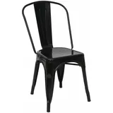 Stapelstuhl HWC-A73, Bistrostuhl Stuhl, Metall Industriedesign stapelbar schwarz