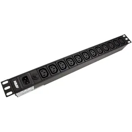 ATEN Basis-PDU Serie, Standard, 1U, Aluminium, Schwarz, 12 AC-Ausgänge, C13-Koppler