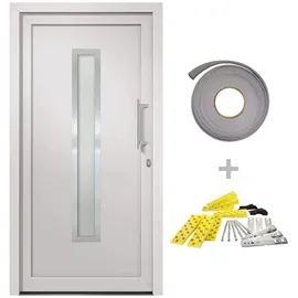 vidaXL Haustür rechts 98 x 190 cm weiß