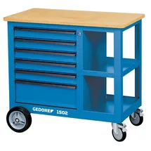 Gedore Rollwerkbank mit Schraubstock, Maße: H 875 x B 950 x T 550 mm