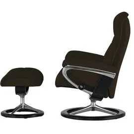 Stressless Relaxsessel mit Hocker Leder 92 x 105 x 80 cm Braun