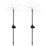 Star Trading | LED-Solar-Dekoration'Firework', 2er Pack, schwarz 45 warmwhite LED