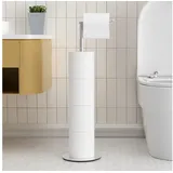 LuxusKollektion Toilettenpapierhalter Toilettenpapierhalter Edelstahl stehend ohne Bohren Klopapier weiß
