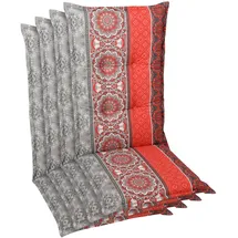 GO-DE Sitzauflage 108 x 50 x 7 cm rot 4-tlg.