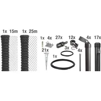 GAH Alberts Alberts Maschendrahtzaun als Zaun-Komplettset, mit Einschlagbodenhülse | verschiedene Längen und Höhen | Höhe 125 cm | Länge 40 m