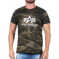 Alpha Industries Basic T-Shirt » Dunkelgrün,Beige,Weiß - M