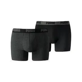 Puma Basic Boxer dark grey melange/black S 2er Pack