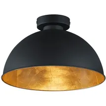 meineWunschleuchte Led Deckenlampe mit Lampenschirm in Schwarz & Gold, Ø31cm