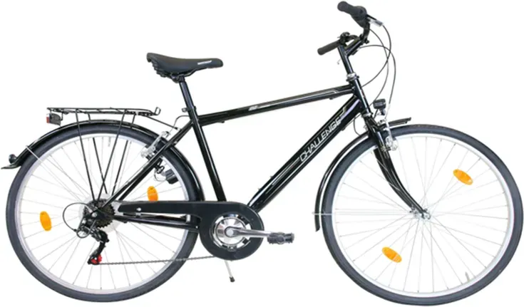 Challenge CityBike 28 Zoll Herren, Rahmenhöhe 50 cm, Schaltgriff 6-Gang, V-Bremse, Schwarz