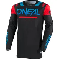 O'Neal Oneal Prodigy Five Four Langarm-t-shirt - Schwarz/Blau/Rot /