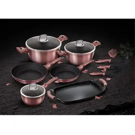 Berlinger Haus Irose Topf-Set 9-tlg. 3 x Kochtopf + 2 x Bratpfanne + 3 x Küchenutensilien + Grillplatte