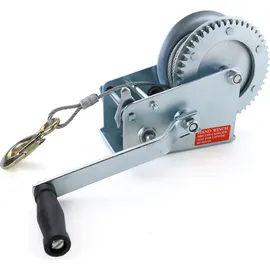 RAMROXX Profi Seilwinde Handwinde mit Drahtseil 1500 kg 10 Meter Silber