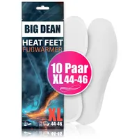 BigDean Fußwärmer 10 Paar Fußwärmer – Sohlenwärmer für Schuhgröße 44-46 8h Wärme, Set 10-tlg., Fußwärmer, 8h Wärme weiß