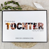 Tochter Geschenk Holzbild - Foto Geschenk - personalisierbar zum Hinstellen/Aufhängen optional beleuchtet Mutter Tochter Geschenk, Vater Tochter Geschenk, Mutter Tochter - personalisierte Geschenke