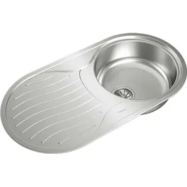 Teka DR 80 1C 1E oval rechts Auflagespüle Edelstahl Handbetätigung 840 x 500 mm