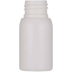 Plastic fles 'Tuffy', 30 ml, HDPE, wit, monding: GPI 24/410