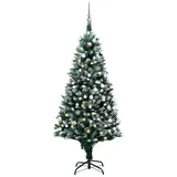 vidaXL Künstlicher Weihnachtsbaum mit LEDs Kugeln Zapfen 150 cm