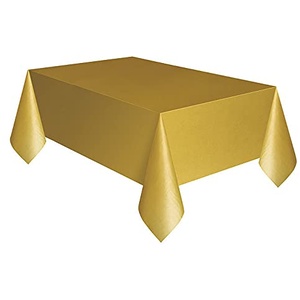 WOOOOZY NEU Stabile Mehrweg-Tischdecke aus Kunststoff, Größe: ca. 137 x 274 cm, Farbe: Gold