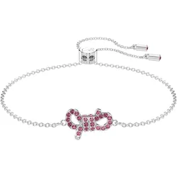 Armband SWAROVSKI "Schmuck Geschenk Armschmuck Lifelong Bow Schleife, 5723553", rosa (metallfarben, pink, pink), Armbänder, Damen, Metall, mit Swarovski Kristall