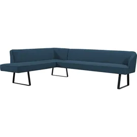 exxpo - sofa fashion Eckbank EXXPO - SOFA FASHION "Americano", blau (denim), B:270cm H:83cm T:197cm, Sitzbänke, Eckbank, mit Keder und Metallfüßen, Bezug in verschiedenen Qualitäten
